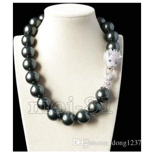 Genuine 18MM White Akoya Cultured Pearl shell necklace+box>>> free shipping