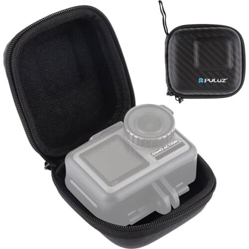 PULUZ Mini Portable Carbon Fiber Storage Bag for DJI OSMO Action, GoPro, Mijia, Xiaoyi and other Same Size Cameras