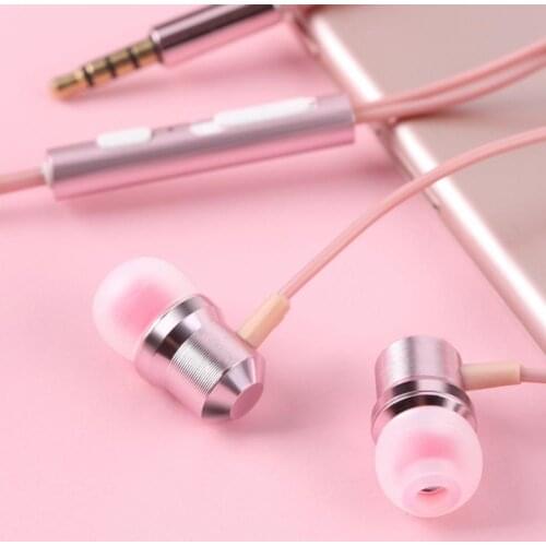 In-ear Wired Earphone Metal Magnetic Subwoofer Mic Volume Control Gaming Headset