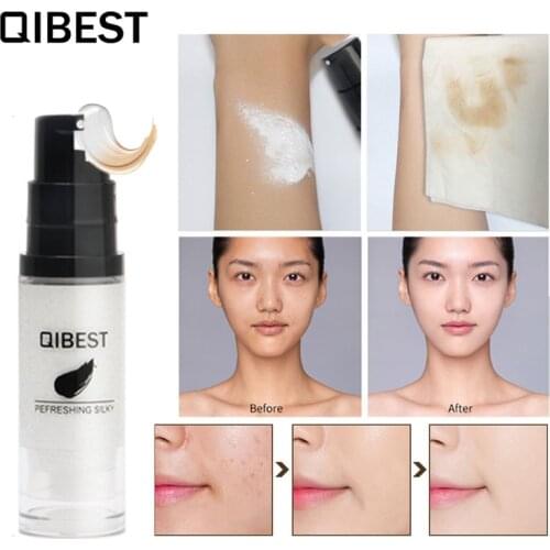 Qibest Color Changing Foundation Full Coverage Face Base Makeup Liquid Foundation Cream Natural Brighten Lasting Matte Concealer