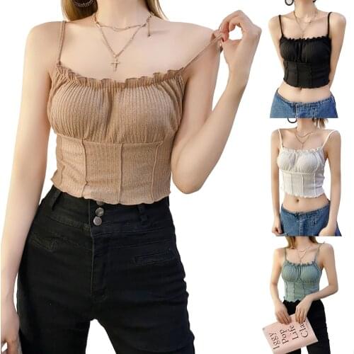 Sexy Women Fashion Solid Color Tank Top Stylish Sleeveless Crop Top for Shopping Daily Wear New Style 2021