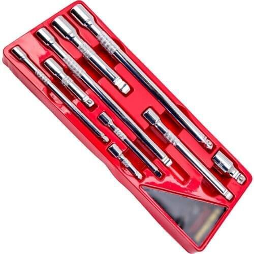 9 set Wobble Socket Wrench Bar Extension Hand Tool Extender 1/4" 1/2" Drive