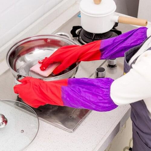 Kitchen Increase Thickening Wash Dishes Glove Rubber Glove Latex Laundry Glove Housework Glove Keep Warm Waterproof Gloves
