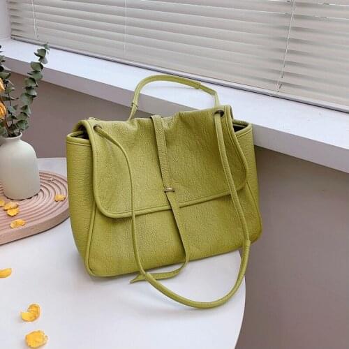 PU Soft Leather Women Designer Handbag Tote Bag 2021 Shopper Purse Girls Fashion Casual Solid Color Large Capacity Shoulder Bags