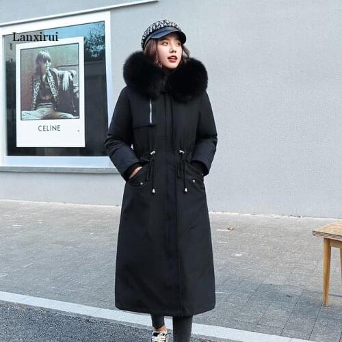 Women Winter Coats Girl Long Jacket Warm Thickening Hooded With Fur Parka Female Outerwear Coats Vintage Parks Jaqueta