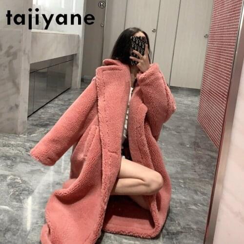 Winter Women Clothes Wool Jackets Female Sheep Fur Coats Womens Long Jacket Korean Style Oversize Mujer Parkas TN1487