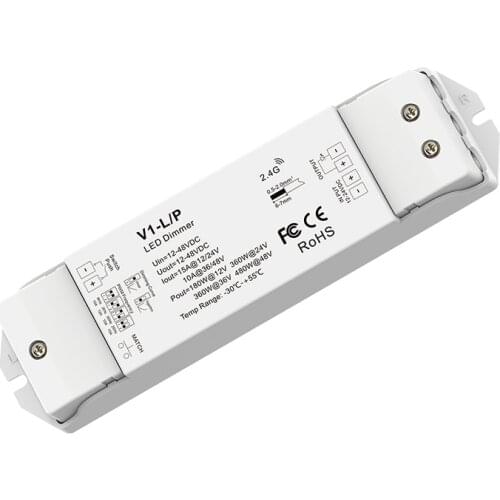 V1-L/P 1CH*15A 12-48VDC CV Controller Push-Dim Automatic forwarding pair 10 remote controller Connect the self-reset switch
