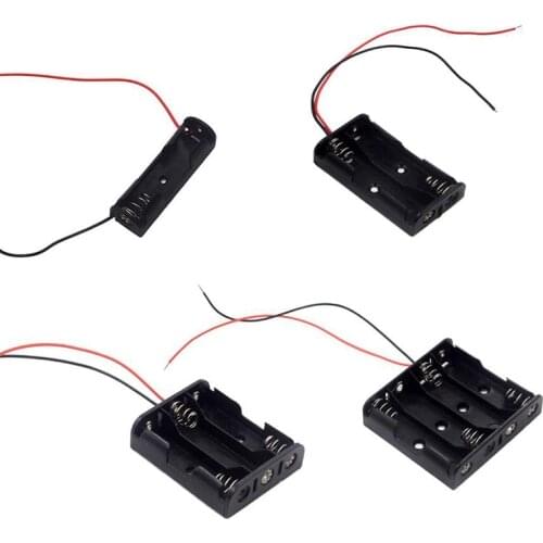 2020 Hot Sell 1 2 3 4 Slots AA Battery Case Box AA Battery Holder Storage Case With Lead Wire Bateria Protection Container