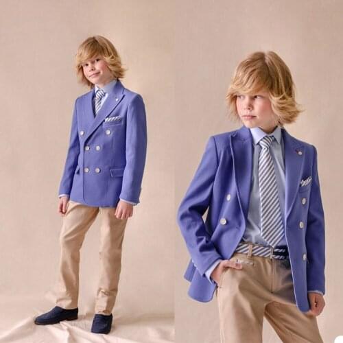 2020 New Boys' Attire High Quality Kids Suits Custom Made Handsome Two-Button Clothing Set 2 Pieces Prom Suits (Jacket+Pants)