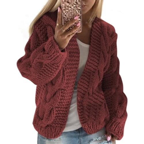 2020 Autumn New Womens Knitted Loose Cardigan Sweater Women Long Sleeve Open Stitch Tops Elegant V Neck Warm Top