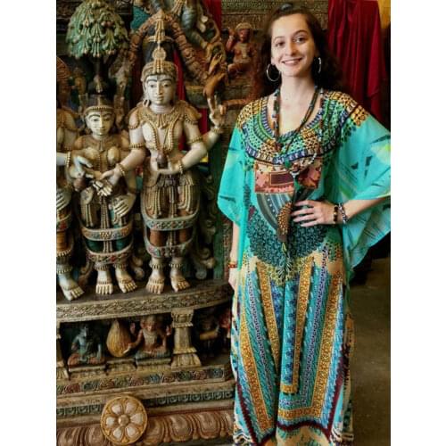 2021 Summer Beach Dress Women Cover ups Print Beach Cover up Saida de Banho Para Praia Sarong Robe de Plage cover up Tunic #Q661