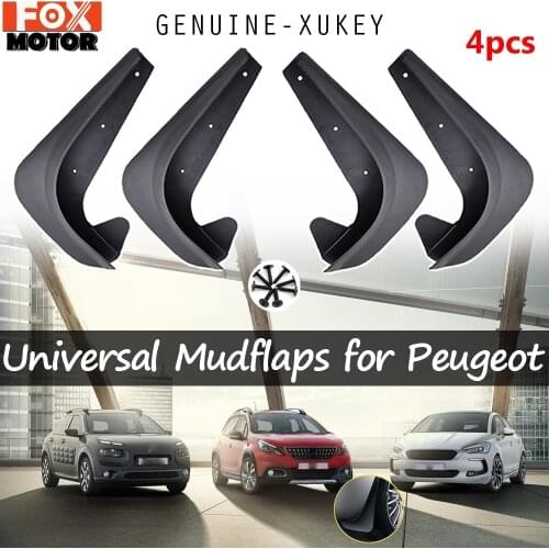 4pcs Universal Mud Flaps Mudflaps Splash Guards Mudguards Front Rear For Peugeot 107 108 207 208 407 Partner SD SW CC 206