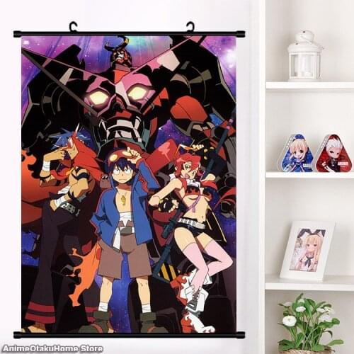Anime Tengen Toppa Gurren Simon Family littner yoko Lagann Nia Teppelin Wall Scroll Poster Wall Hanging Poster Home Decor Art