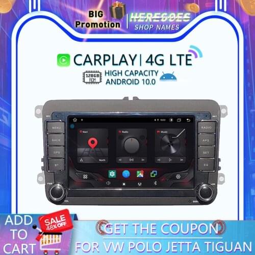 Carplay 2 din Android 10.0 Car Radio Navi Multimedia Player For VW Volkswagen Golf Passat b7 b6 Skoda Seat Octavia Polo Tiguan