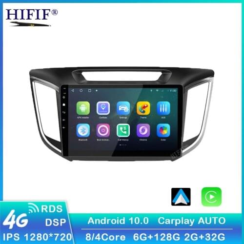 Car Android 10 4G RAM 64G ROM Car Radio Multimedia Player GPS Navigation For hyundai ix25 creta 2015-2018 2din video Playe
