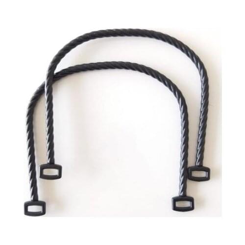 Bamboo looking plastic handle bag black color A27