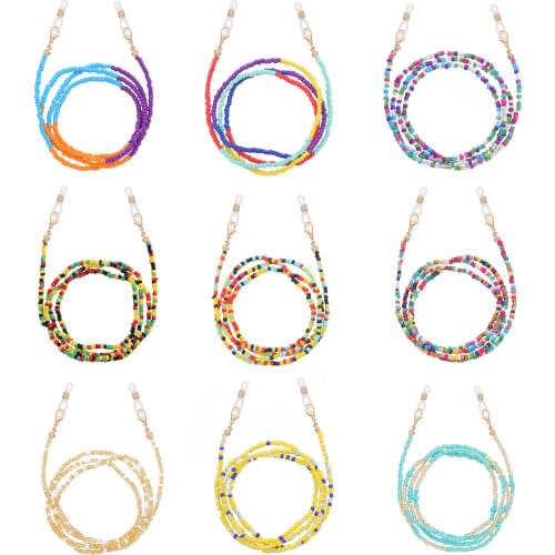 Fashion Anti-Lost Eyeglasses Chain Boho Retro Beaded Reading Sunglasses Spectacle Holder Neck Cord Mask Chain Eye Wear Jewelry