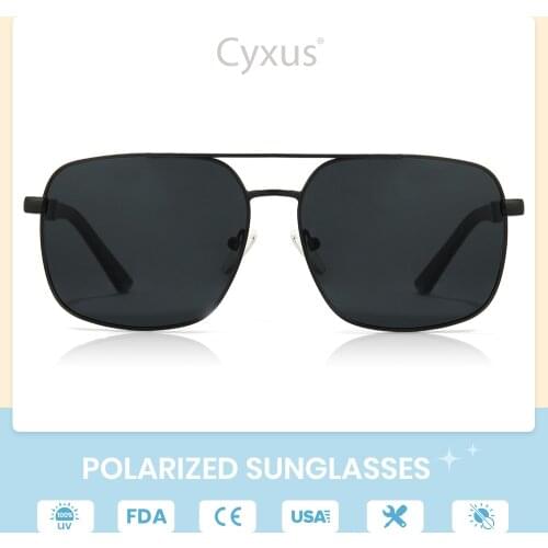 Cyxus Polarized Sunglass Classic UV 400 Square Shades Men Women with UVA UVB Protection Unisex 1002