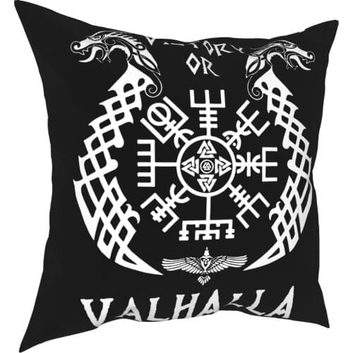 Victory Or Valhalla Viking Pillowcase Soft Polyester Cushion Cover Decorations Odin Throw Pillow Case Cover Home Square 45*45cm
