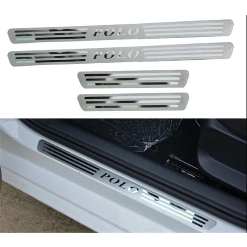 For VW POLO 2011 2012 2013 2014 2015 Volkswagen Polo accessories Stainless steel Ultra-thin Door sill plate Car Styling