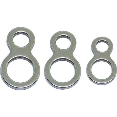20pcs Double Solid Rings Swivel Stainless Steel 8 Shape Loops Fishing Connector for Trolling Jigs Hook Saltwater Fishing