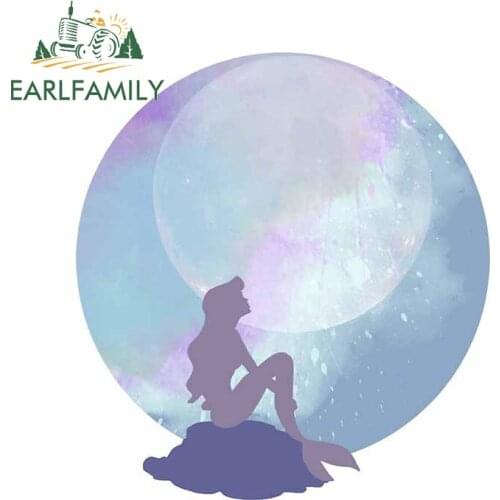 EARLFAMILY 13cm x 11.7cm Car Assessoires for Mermaid Car Sticker Auto Motorcycle Decal Creative Waterproof Sunscreen Decoration