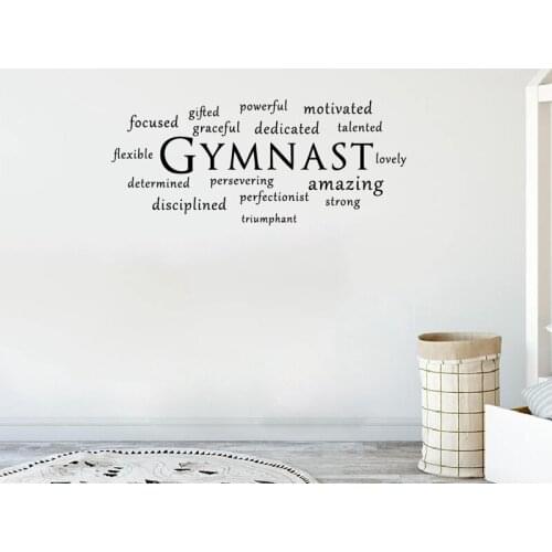 Gymnast Wall Decal - Sports Gymnastics Quote Wall Art Vinyl Stickers Bedroom Decoration