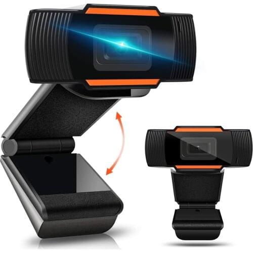 HD Webcam with Microphone for Desktop PC Laptop , Full HD USB Conference Room Webcam with Rotatable Clip and Wide Angle View