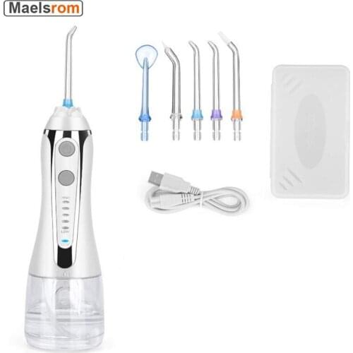 Oral Irrigator Cordless Water Flosser USB Rechargeable Irrigators Portable Dental Floss 4 Jets Massage Teeth Cleaner Irrigation