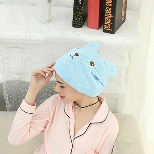 Hot Turban Women Girls Quick Dry Magic Ears Pattern Hair Towel Large Microfibre Hair Wrap Bath Towel Cap Hat Head Wrap Hat Cat