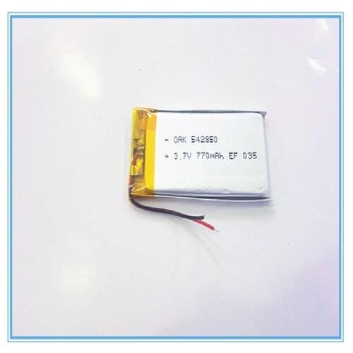 Free shipping 3.7V,770mAH,[542850] PLIB; polymer lithium ion / Li-ion battery for dvr,GPS,mp3,mp4,cell phone,speaker