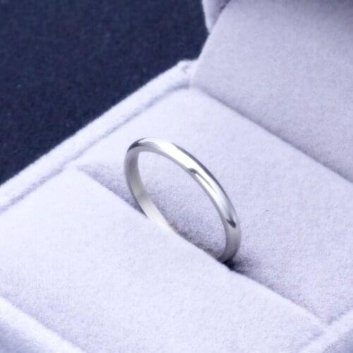 MANGOSKY 2MM 316L Stainless Steel Rings Tiny Band Ring For Men and Woman Fashion Silver Couples Tail Ring