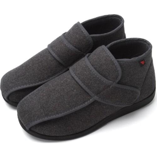 Velcro design fashion warm diabetes medical shoes diabetic foot shoes flat foot shoes foot massage shoes orthopedic insole shoes