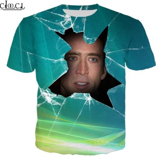 CLOOCL Nicolas Cage 3D Printed Mens T Shirt Harajuku Summer Short Sleeve Street Casual Unisex T-shirt Tops Drop Shipping