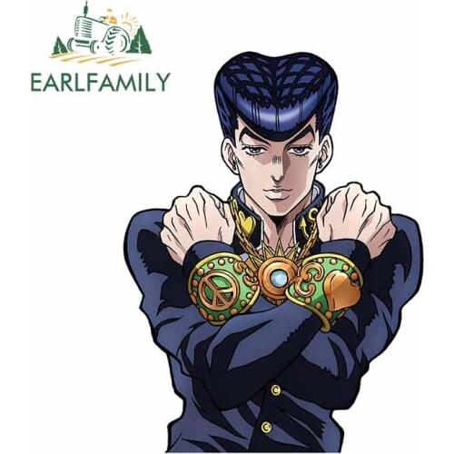 EARLFAMILY 13cm x 10cm for Jojo Bizarre Adventure Josuke Motorcycle Car Stickers Anime Decal Suitable for All Types of Vehicles