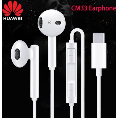HUAWEI CM33 Type C Earphone With Mic Volume Control For Mate 30 40 P40 P30 P20 Pro Honor V30 V40 Pro 20 30 40 50 Nova 5 6 7 8 se
