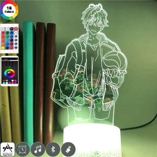 Anime 3D Night Sensor Light Color Changable LED Nightlight Party Atmosphere Acrylic Table Lamp Smart Phone Control Birthday Gift