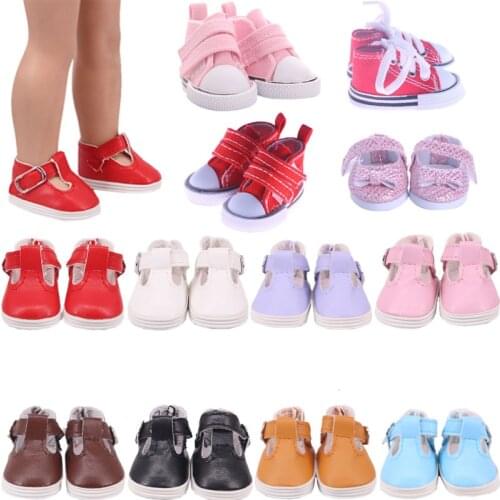 Doll Clothes Shoes 5 CM Shoes Hollow Button Flat Shoes For 14 Inch Dolls Doll Accessories For Girl`s Toy Gifts
