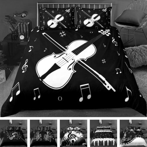 2021 New Design 3d Digital Music Printed Duvet Cover Set 1 Quilt Cover + 1/2 Pillowcases Single Twin Double Full Queen King