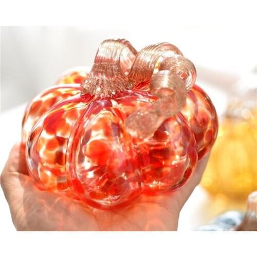 Multicolor glass Crafts Glass pumpkin Home Decor Ornaments Fruit Figurines Gifts Souvenirs festival party supplies