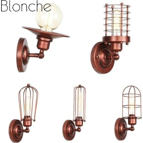 Retro Iron Wall Lamps Nordic Industrial Wall Light for Living Room Bedroom Kitchen Wall Sconces Vintage Fixtures E27 Home Decor