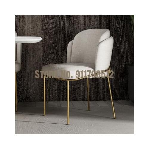 Light luxury Nordic home post-modern minimalist dining chair stool Italian backrest net red makeup chair fabric restaurant chair