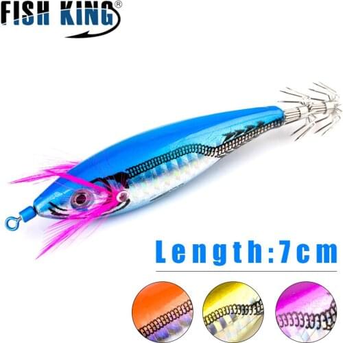 FISH KING 11.5g 3D eye squid hook hard octopus bait shrimp squid fixture artificial sea fishing bait squid bait