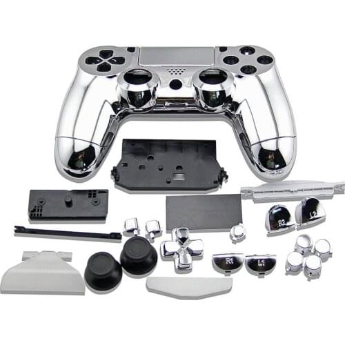 Silver Full Set Housing Shell buttons Cover Plating Case For PlayStation 4 DualShock 4 Wireless Gamepad PS4 V1 Old Controller