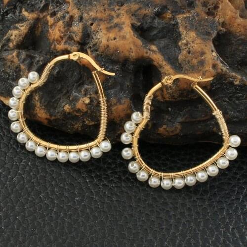 Heart Stainless Steel Women Hoop Earrings In Jewelry Gift Fashion Wholesale Joyas De Acero Inoxidable Para Mujer EFGZBTAG