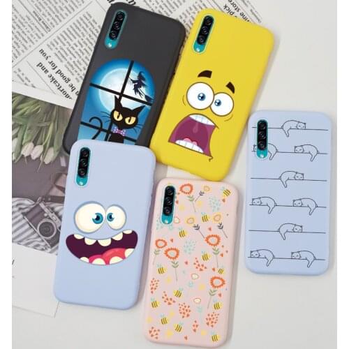 Cute Cat Case For Samsung Galaxy A50 A70 A40 M12 4G Cover TPU Case Cartoon Silicone For Samsung A50 A 50 70 M 12 Phone Shell