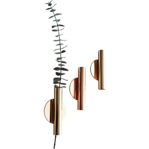 Nordic style Rose Golden Stainless steel Vase flower tube Flowerpot Home Wedding Decoration Accessories For Livingroom