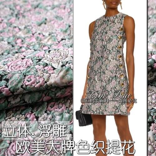 Three-dimensional yarn-dyed embossed jacquard fabric 140 cm elegant coat dress jacquard brocade fabric patchwork fabric