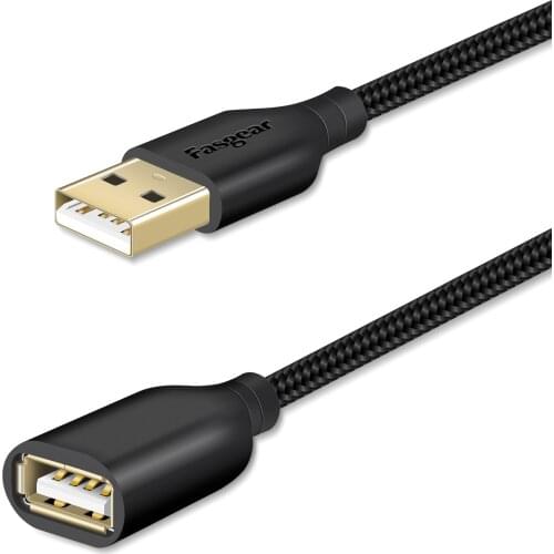 Fasgear 2M 3M USB 2.0 Extension Cable Male to Female USB Extender For Charging Syncing For Printers Cameras Mouse Keyboards