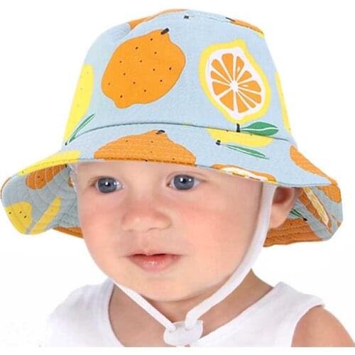 Baby Sun Hats Toddler Hat UPF 50+ Bucket Hat For Kids Summer Outdoor Protect Cute Print Hat With Adjustable Button